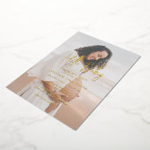 Elegant Modern Hallo Baby Foto Baby shower Gold Folie Uitnodiging (Gedraaid)