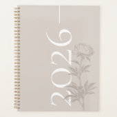 Elegant Modern Hand-Drawn Sketch Floral Organize Planner (Voorkant)