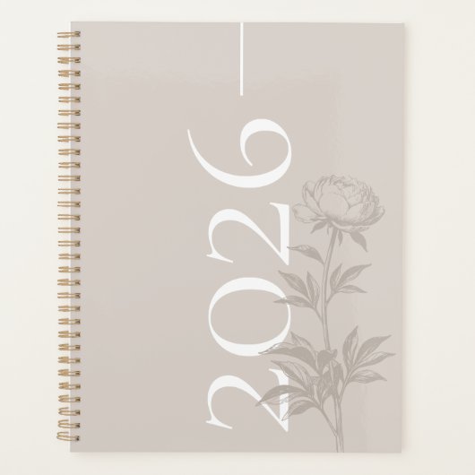 Elegant Modern Hand-Drawn Sketch Floral Organize Planner (Voorkant)