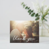 Elegant Modern Hand Lettered Wedding Dank je Briefkaart (Staand voorkant)