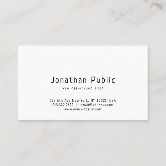 Elegant Modern Handgeschreven Eenvoudig Ontwerp Sj Visitekaartje (Voorkant)