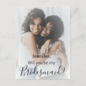 elegant modern, handgeschreven fotobruidster uitnodiging briefkaart (Voorkant)