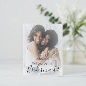 elegant modern, handgeschreven fotobruidster uitnodiging briefkaart (Staand voorkant)