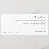 Elegant Modern Handgeschreven Horizontaal Huwelijk Menu (Voorkant)