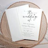 Elegant Modern Handgeschreven Zwart & Wit Huwelijk Kaart