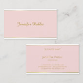Elegant modern handschrift Blush Pink Gold Plain Visitekaartje (Voorkant / Achterkant)