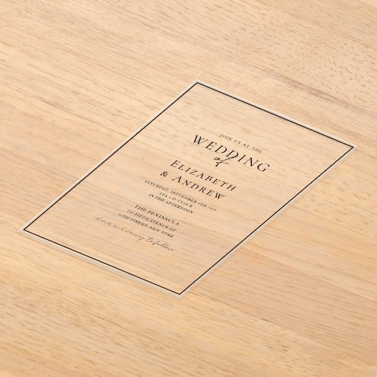 Elegant, modern, handschrift, bruiloft acryl uitnodigingen (Laagn)