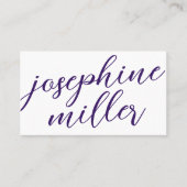 Elegant modern handschrift diep Paars Visitekaartje (Voorkant)
