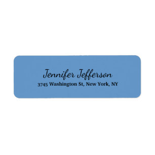 Elegant modern handschrift effen grijs blauw etiket