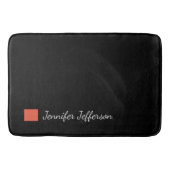 Elegant modern handschrift effen zwart badmat (Voorkant)
