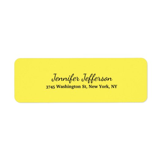 Elegant Modern Handschrift Gewoon Geel Etiket (Voorkant)