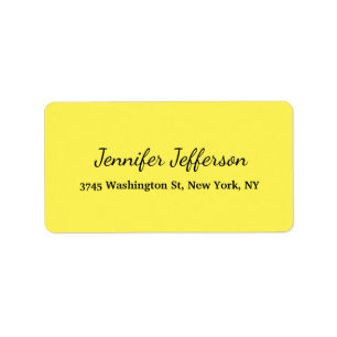 Elegant Modern Handschrift Gewoon Geel Etiket