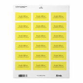 Elegant Modern Handschrift Gewoon Geel Etiket (Full Sheet)