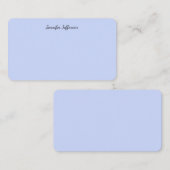 Elegant Modern Handschrift Gewoon Lichtblauw Notitiekaartje (Voorkant / Achterkant)