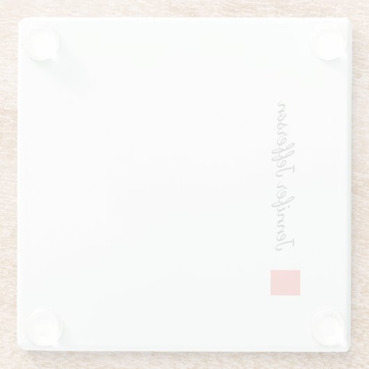 Elegant modern handschrift in Professional Glazen Onderzetter (Achterkant)