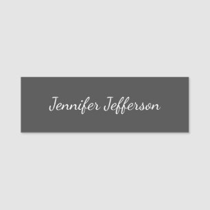 Elegant modern handschrift in Professional Grey Naamplaatje