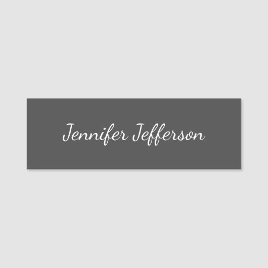 Elegant modern handschrift in Professional Grey Naamplaatje (Voorkant)