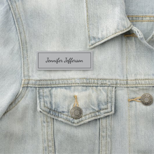 Elegant modern handschrift in Professional Grey Naamplaatje (In situ)