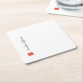 Elegant modern handschrift in Professional Kartonnen Onderzetters (Schuin)