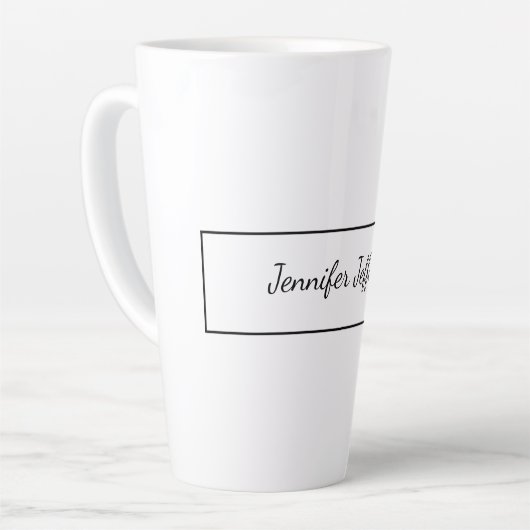 Elegant modern handschrift in Professional Latte Mok (Linkerhoek)