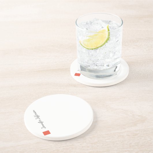 Elegant modern handschrift in Professional Zandsteen Onderzetter (Zijkant)