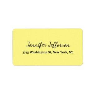 Elegant modern handschrift lichtgeel etiket