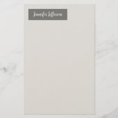 Elegant Modern Handschrift Plain Professional Grey Briefpapier (Voorkant)