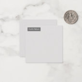 Elegant Modern Handschrift Plain Professional Grey Notitiekaartje (Voorkant / Achterkant in situ)