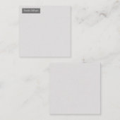 Elegant Modern Handschrift Plain Professional Grey Notitiekaartje (Voorkant / Achterkant)