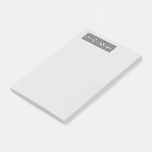 Elegant Modern Handschrift Plain Professional Grey Post-it® Notes (Schuin)