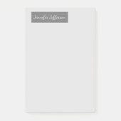Elegant Modern Handschrift Plain Professional Grey Post-it® Notes (Voorkant)