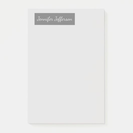 Elegant Modern Handschrift Plain Professional Grey Post-it® Notes (Voorkant)