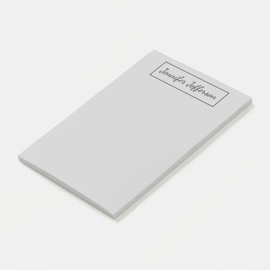 Elegant Modern Handschrift Plain Professional Grey Post-it® Notes (Schuin)