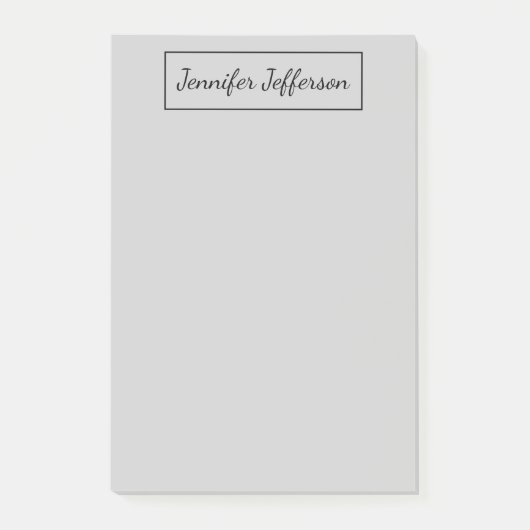 Elegant Modern Handschrift Plain Professional Grey Post-it® Notes (Voorkant)