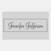 Elegant Modern Handschrift Plain Professional Grey Rechthoekige Sticker (Voorkant)