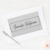 Elegant Modern Handschrift Plain Professional Grey Rechthoekige Sticker (Envelop)