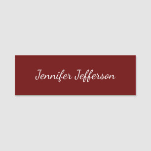 Elegant modern handschrift Professional Dark Red Naamplaatje