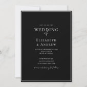 Elegant, modern, handschrift, zwarte bruiloft kaart (Voorkant)