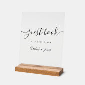 Elegant modern handtekening gastboek script acryl bord (Hoek)