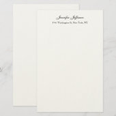 Elegant Modern Handwriting Eenvoudig Professioneel Briefpapier (Voorkant / Achterkant)