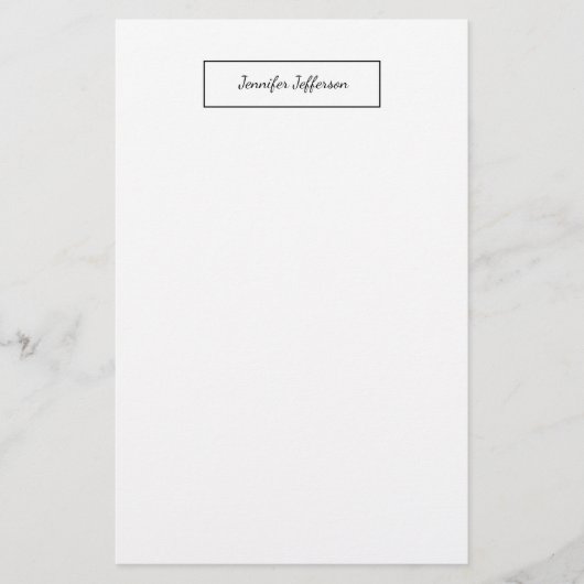 Elegant Modern Handwriting Eenvoudig Professioneel Briefpapier (Voorkant)