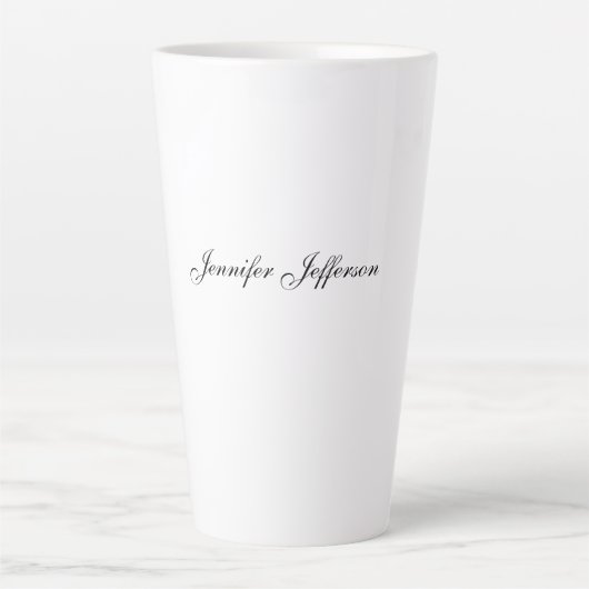 Elegant Modern Handwriting Eenvoudig Professioneel Latte Mok (Voorkant)