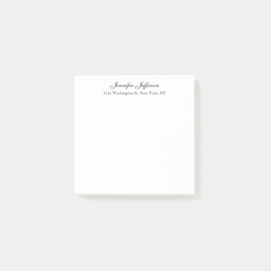 Elegant Modern Handwriting Eenvoudig Professioneel Post-it® Notes (Voorkant)