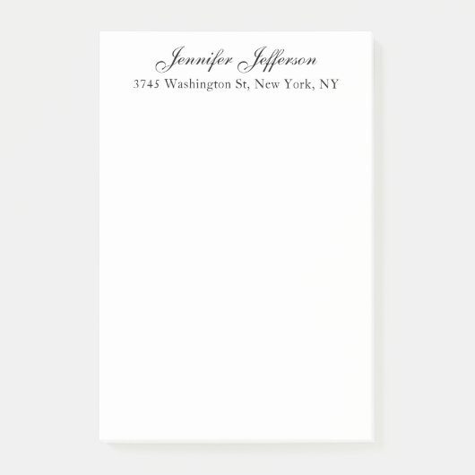 Elegant Modern Handwriting Eenvoudig Professioneel Post-it® Notes (Voorkant)
