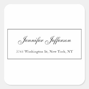 Elegant Modern Handwriting Eenvoudig Professioneel Vierkante Sticker