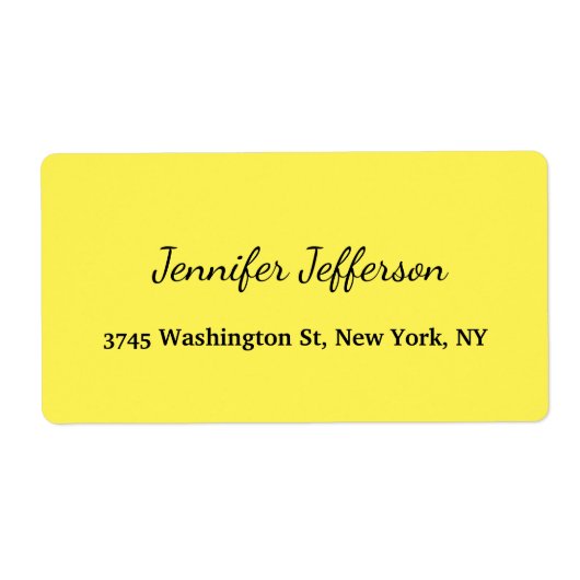Elegant Modern Handwriting Geel Etiket (Voorkant)