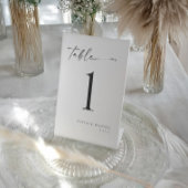 Elegant Modern Handwriting Wedding Table Numbers Reclamebord Met Voetstuk