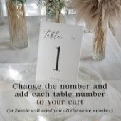 Elegant Modern Handwriting Wedding Table Numbers Reclamebord Met Voetstuk