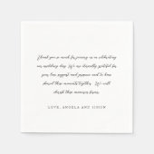 Elegant Modern Handwritten Note Neutral Wedding Servet (Voorkant)