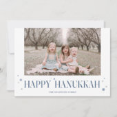 Elegant Modern Happy Hanukkah Foto Feestdagenkaart (Voorkant)